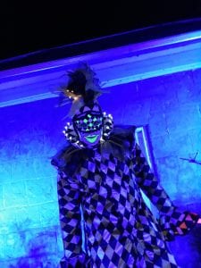 Glow performer light up masquerade stilt walker