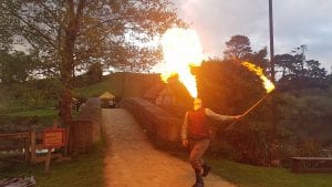 Fire performer international hobbit day